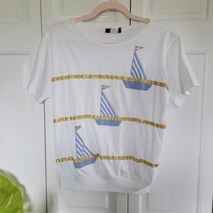 Size large vintage Jordana sailing short-sleeved light sweater